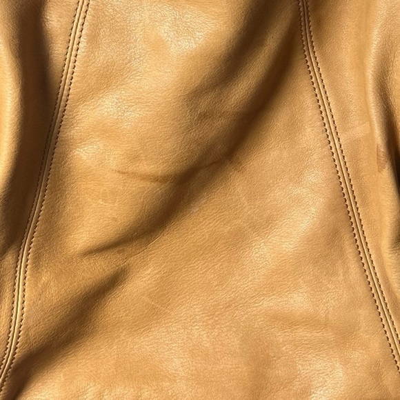Maje Tan Leather Shoulder Bag - Picture 4 of 5